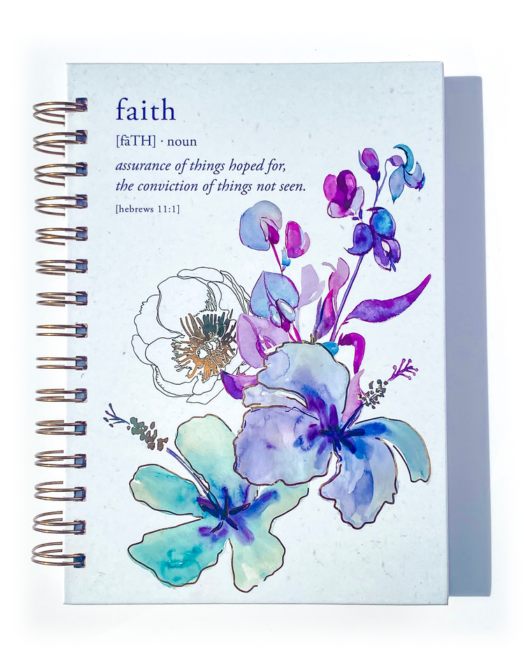 Faith Floral Spiral Wirebound Notebook