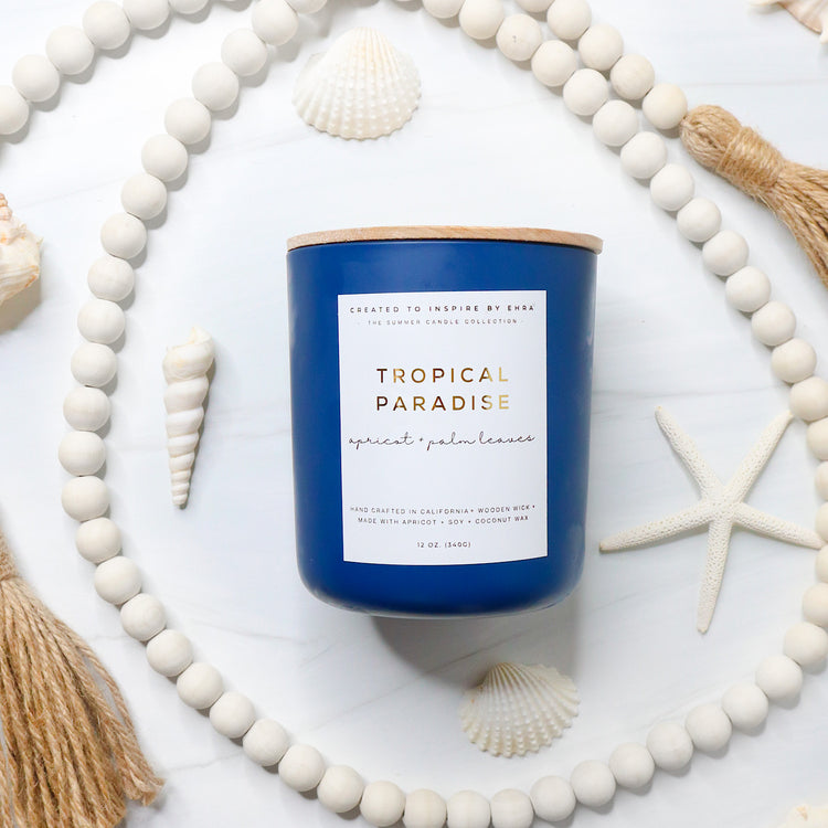 Tropical Paradise (Apricot + Palm Leaves) Candle