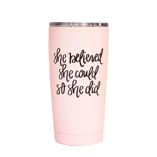 She Believed She Could Inspirational Stainless Steel Travel Mug